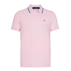 Mens Cotton Regular Fit Stretch Pique Solid Polo Shirt- BABY PINK