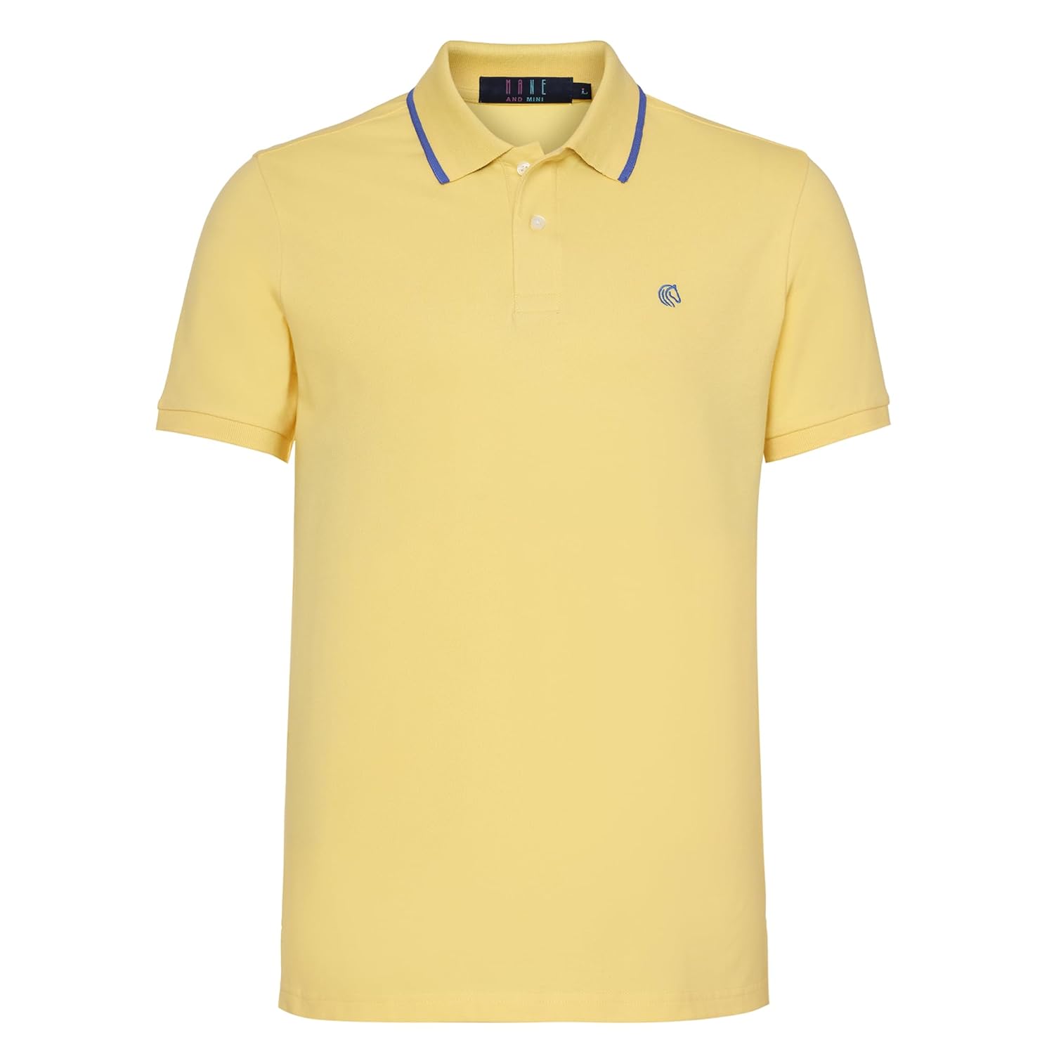 Mens Cotton Regular Fit Stretch Pique Solid Polo Shirt- LEMON YELLOW