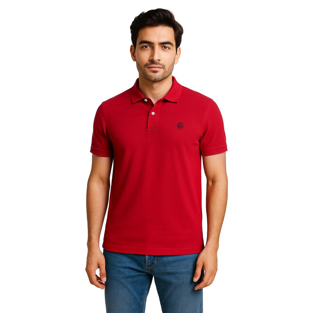 Men's Premium Regular Fit Performance Polo Shirt-RED