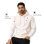 Men’s Solid Hooded Sweatshirt- VANILLA ICE