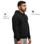 Men’s Solid Hooded Sweatshirt-BLACK