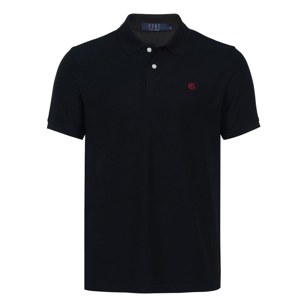 Men's Premium Regular Fit Performance Polo Shirt-BLACK