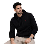 Men’s Solid Hooded Sweatshirt-BLACK