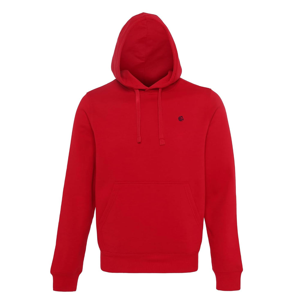 Men's Solid Hooded Sweatshirt-RED