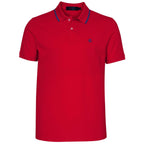 Mens Cotton Regular Fit Stretch Pique Solid Polo Shirt- RED