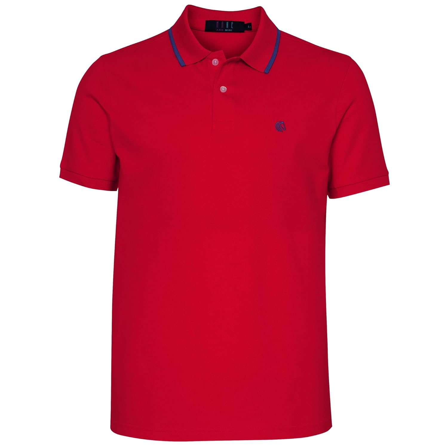 Mens Cotton Regular Fit Stretch Pique Solid Polo Shirt- RED