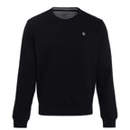 Men’s Solid Fleece Crew Neck Sweatshirt-BLACK