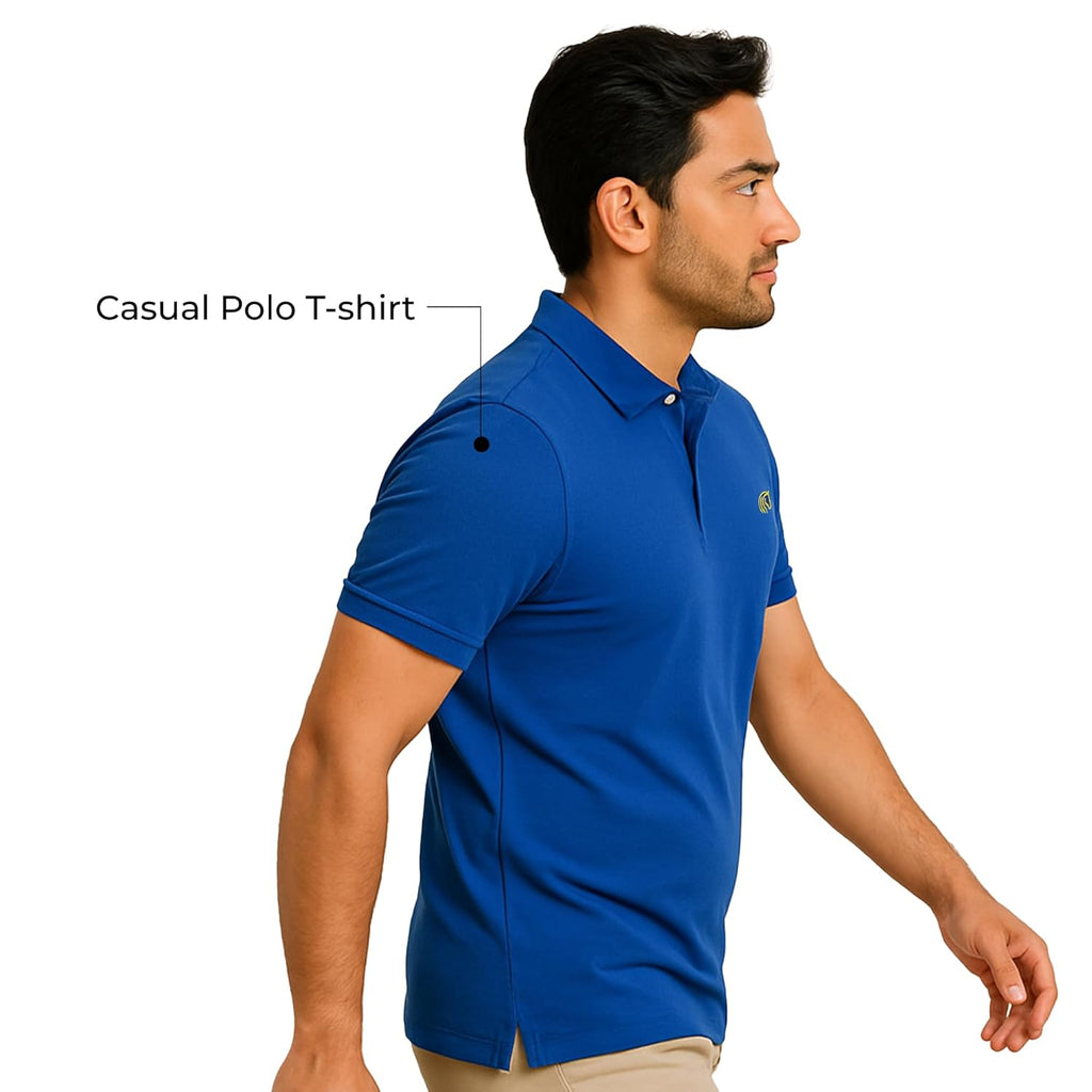 Men's Premium Regular Fit Performance Polo Shirt- ROYAL BLUE