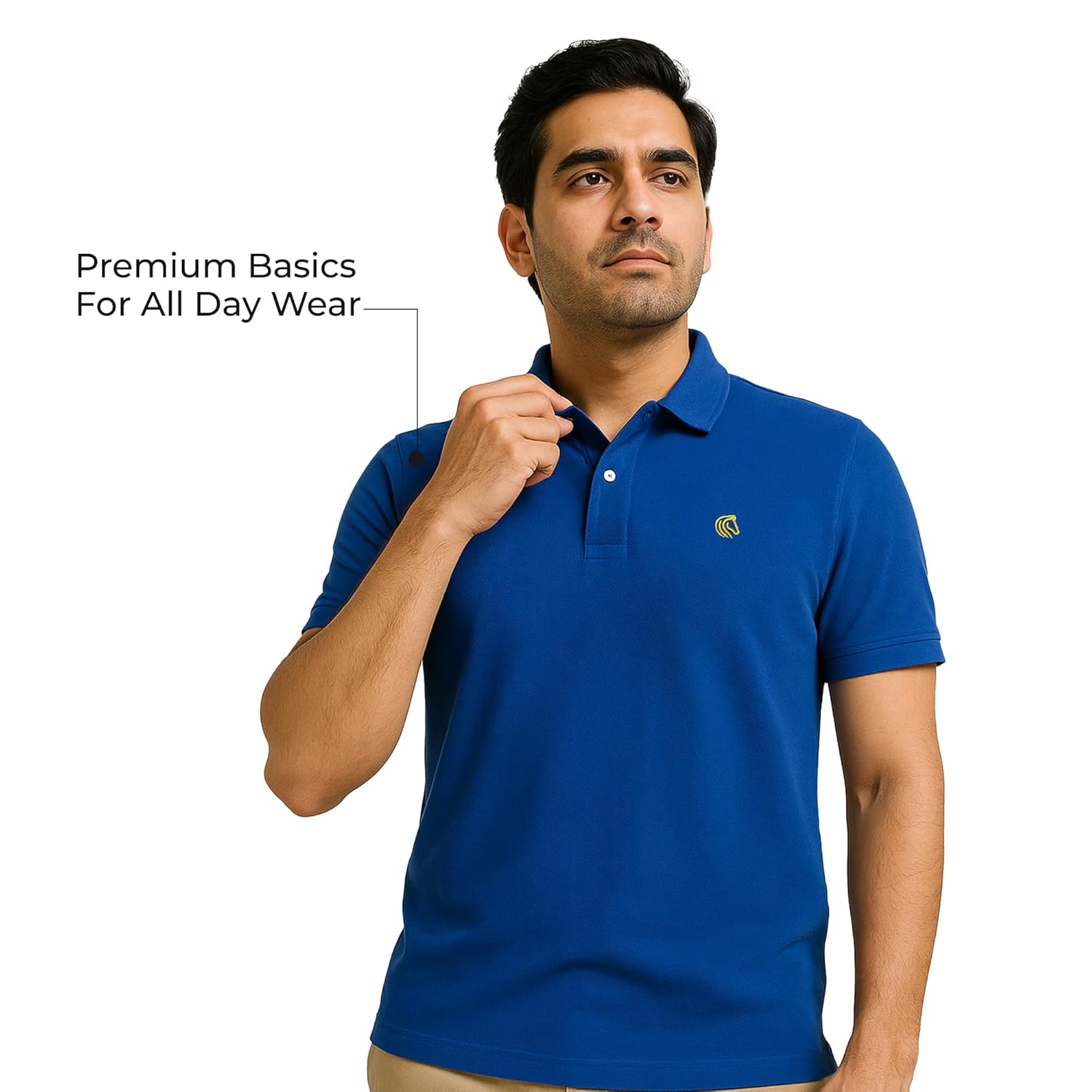 Men's Premium Regular Fit Performance Polo Shirt- ROYAL BLUE