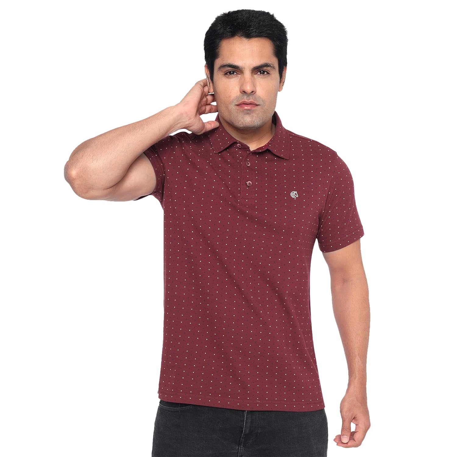 Men’s Cotton Regular Fit Pique Polo Neck T Shirt- BURGUNDY
