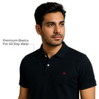 Men's Premium Regular Fit Performance Polo Shirt-BLACK