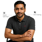 Men's Premium Regular Fit Performance Polo Shirt-Dark Grey