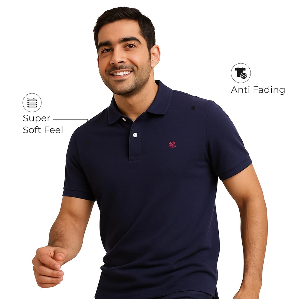 Men's Premium Regular Fit Performance Polo Shirt-CLASSIC NAVY