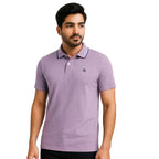 Men's Cotton Polyester Regular Fit Interlock Polo Shirt-LILAC MELANGE