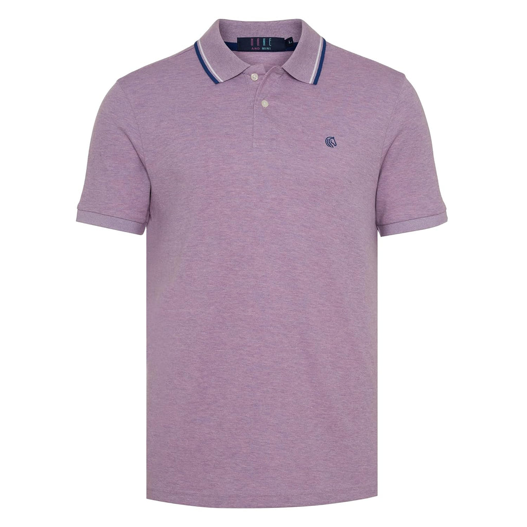 Men's Cotton Polyester Regular Fit Interlock Polo Shirt-LILAC MELANGE
