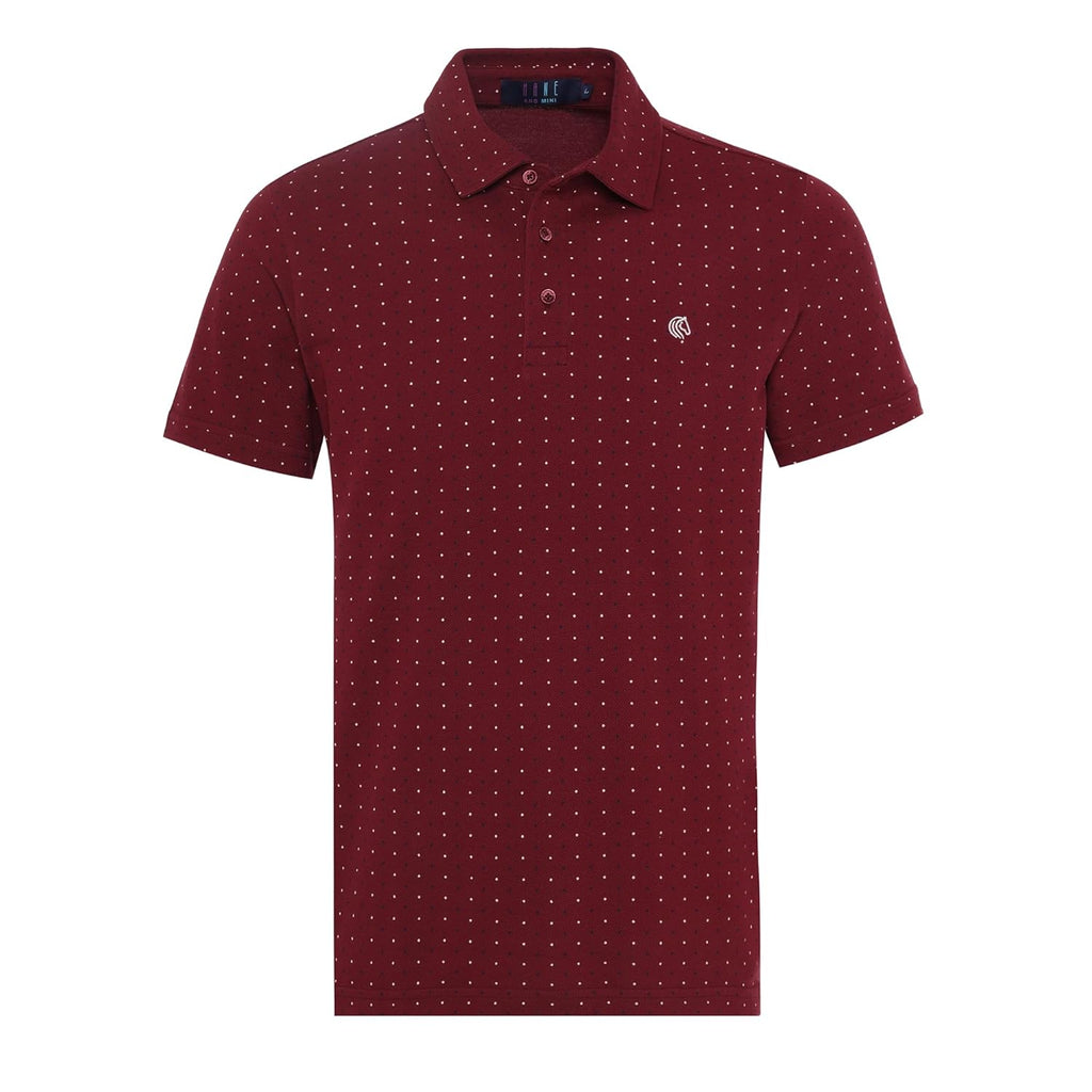Men’s Cotton Regular Fit Pique Polo Neck T Shirt- BURGUNDY