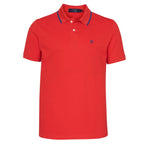 Mens Cotton Regular Fit Stretch Pique Solid Polo Shirt-POPPY RED