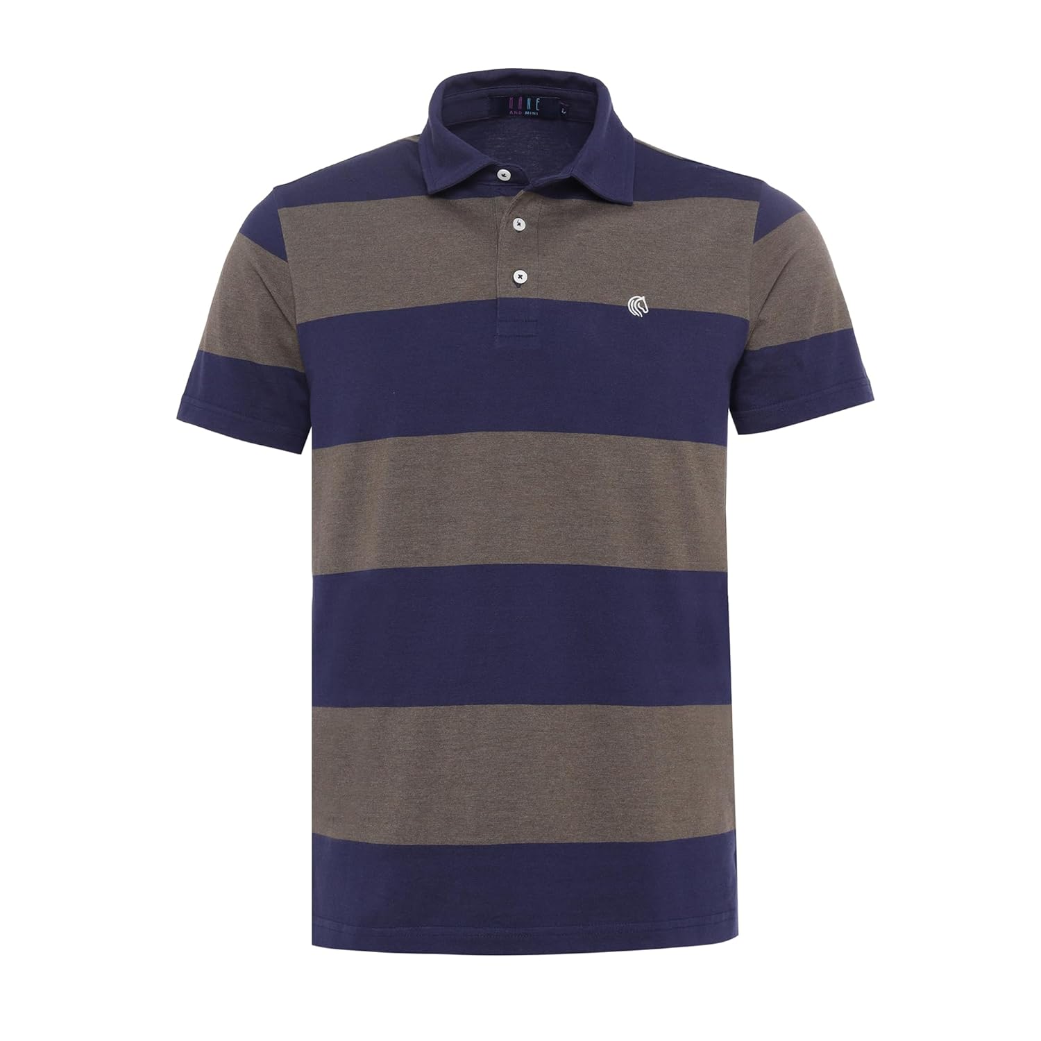 Regular Fit Men’s Polo T Shirt-WHITECAP GREY AND NAVY