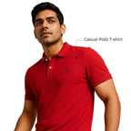 Men's Premium Regular Fit Performance Polo Shirt-RED