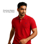 Men's Premium Regular Fit Performance Polo Shirt-RED