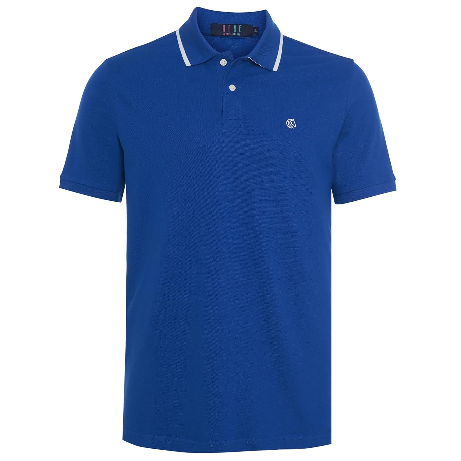 Mens Cotton Regular Fit Stretch Pique Solid Polo Shirt-ROYAL BLUE