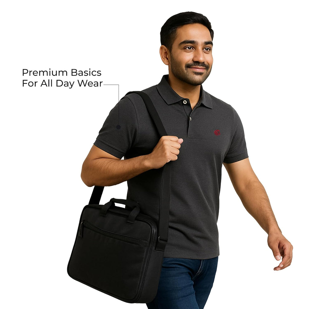 Men's Premium Regular Fit Performance Polo Shirt-Dark Grey