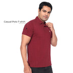 Men’s Cotton Regular Fit Pique Polo Neck T Shirt- BURGUNDY