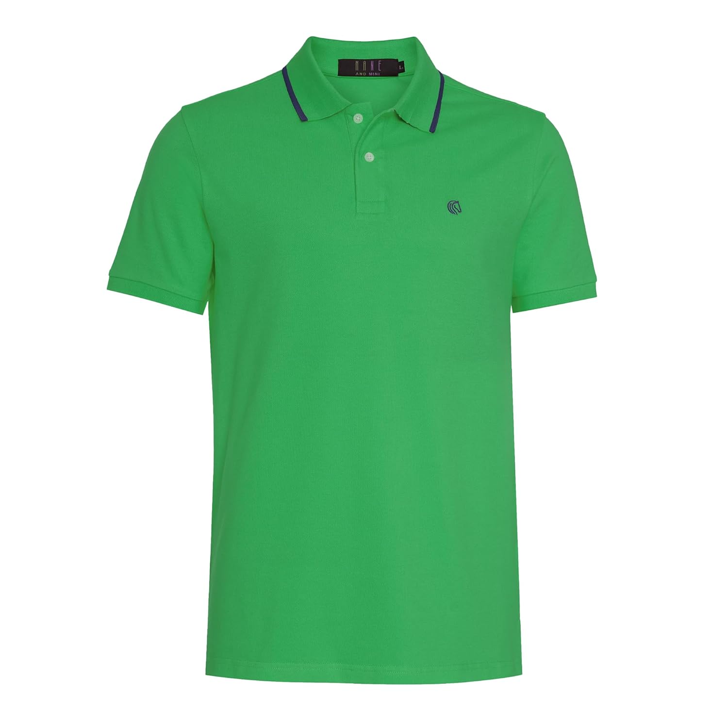 Mens Cotton Regular Fit Stretch Pique Solid Polo Shirt-PARROT GREEN
