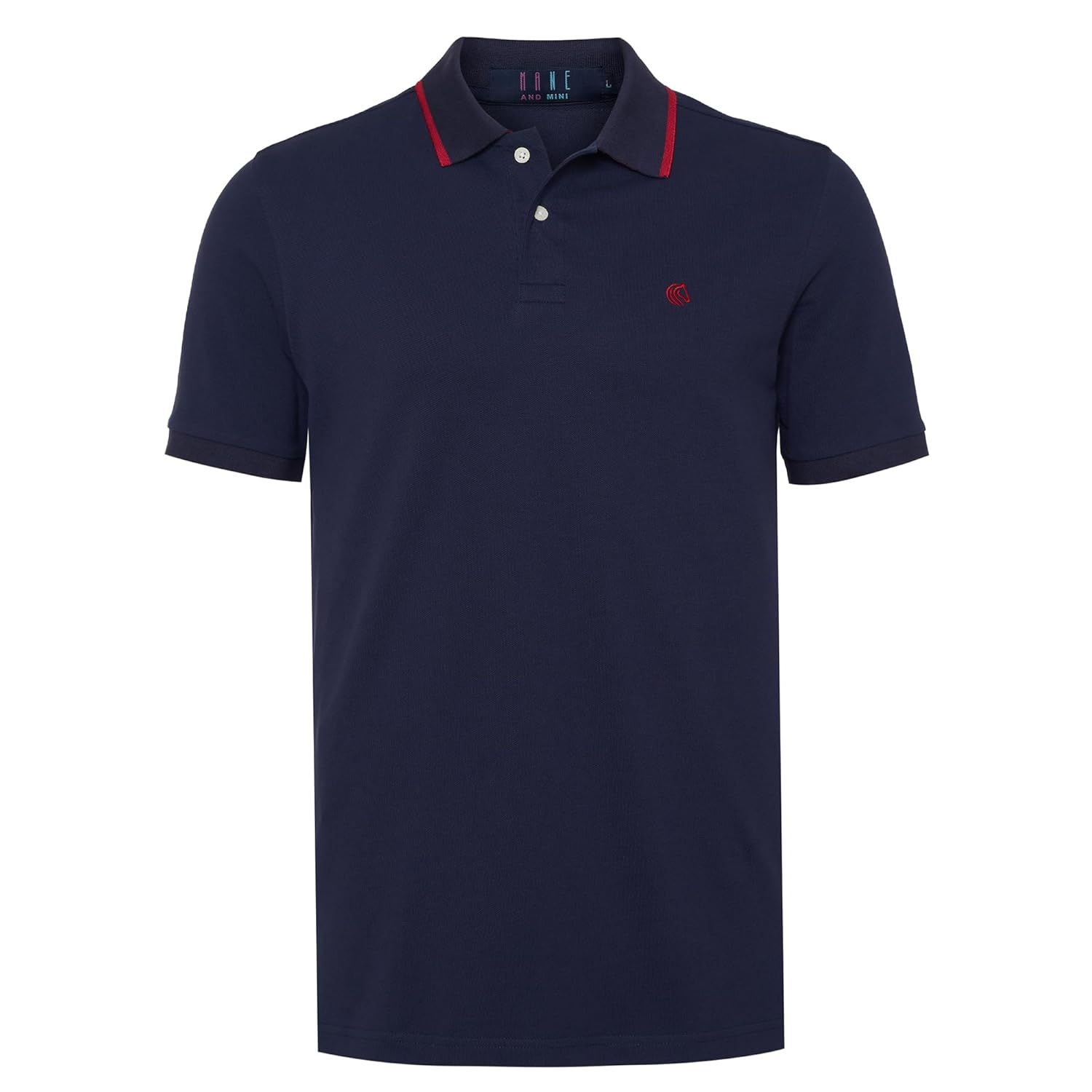 Mens Cotton Regular Fit Stretch Pique Solid Polo Shirt- CLASSIC NAVY