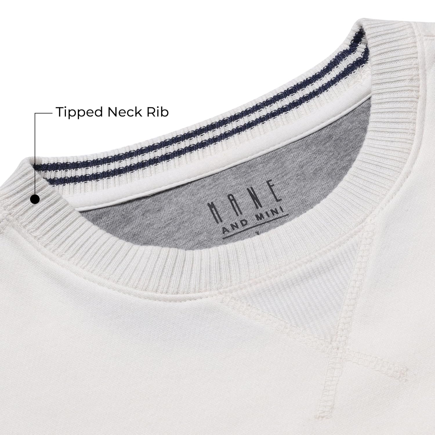 Men’s Solid Fleece Crew Neck Sweatshirt- VANILLA ICE