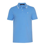 Mens Cotton Regular Fit Stretch Pique Solid Polo Shirt- LIGHT BLUE