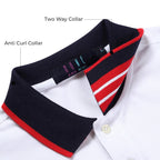 Mens Cotton Regular Fit Stretch Pique Solid Polo Shirt- WHITE