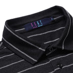 Men’s Regular Fit Jacquard Polo Shirt with Self Collar-DARK GREY MELANGE