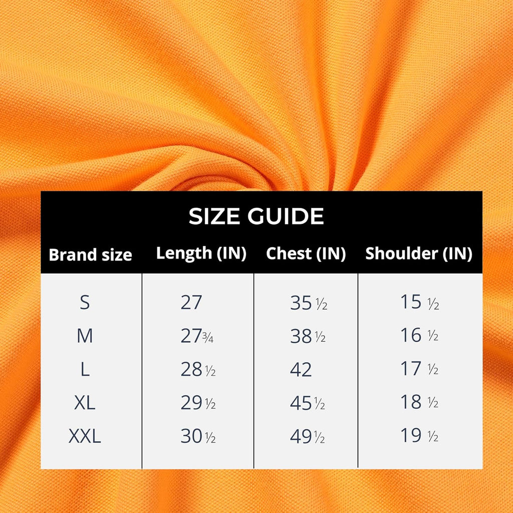 Mens Cotton Regular Fit Stretch Pique Solid Polo Shirt- ORANGE