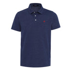 Men’s Regular Fit Jacquard Polo Shirt with Self Collar-INDIGO MELANGE