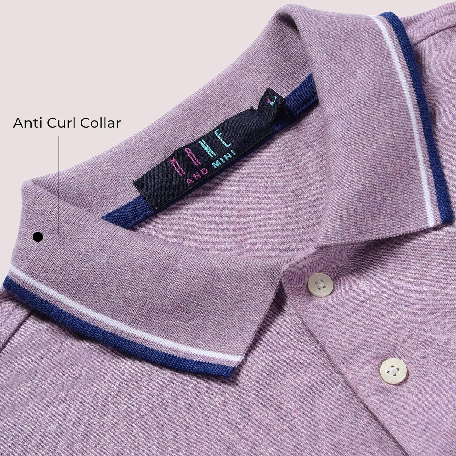 Men's Cotton Polyester Regular Fit Interlock Polo Shirt-LILAC MELANGE