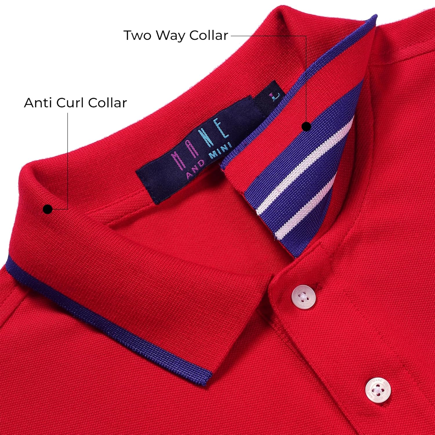 Mens Cotton Regular Fit Stretch Pique Solid Polo Shirt- RED