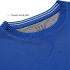 Men’s Solid Fleece Crew Neck Sweatshirt- OLYMPIAN BLUE