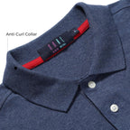 Men's Regular Fit Interlock Polo Shirt- INDIGO MELANGE