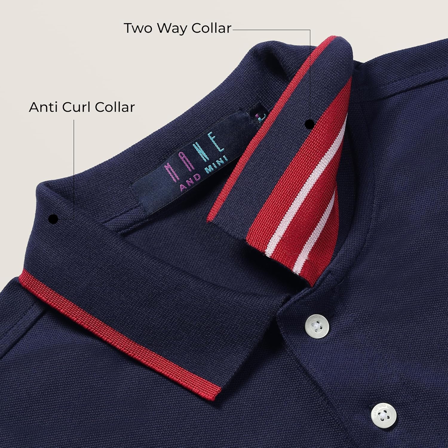 Mens Cotton Regular Fit Stretch Pique Solid Polo Shirt- CLASSIC NAVY