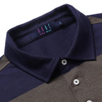 Regular Fit Men’s Polo T Shirt-WHITECAP GREY AND NAVY