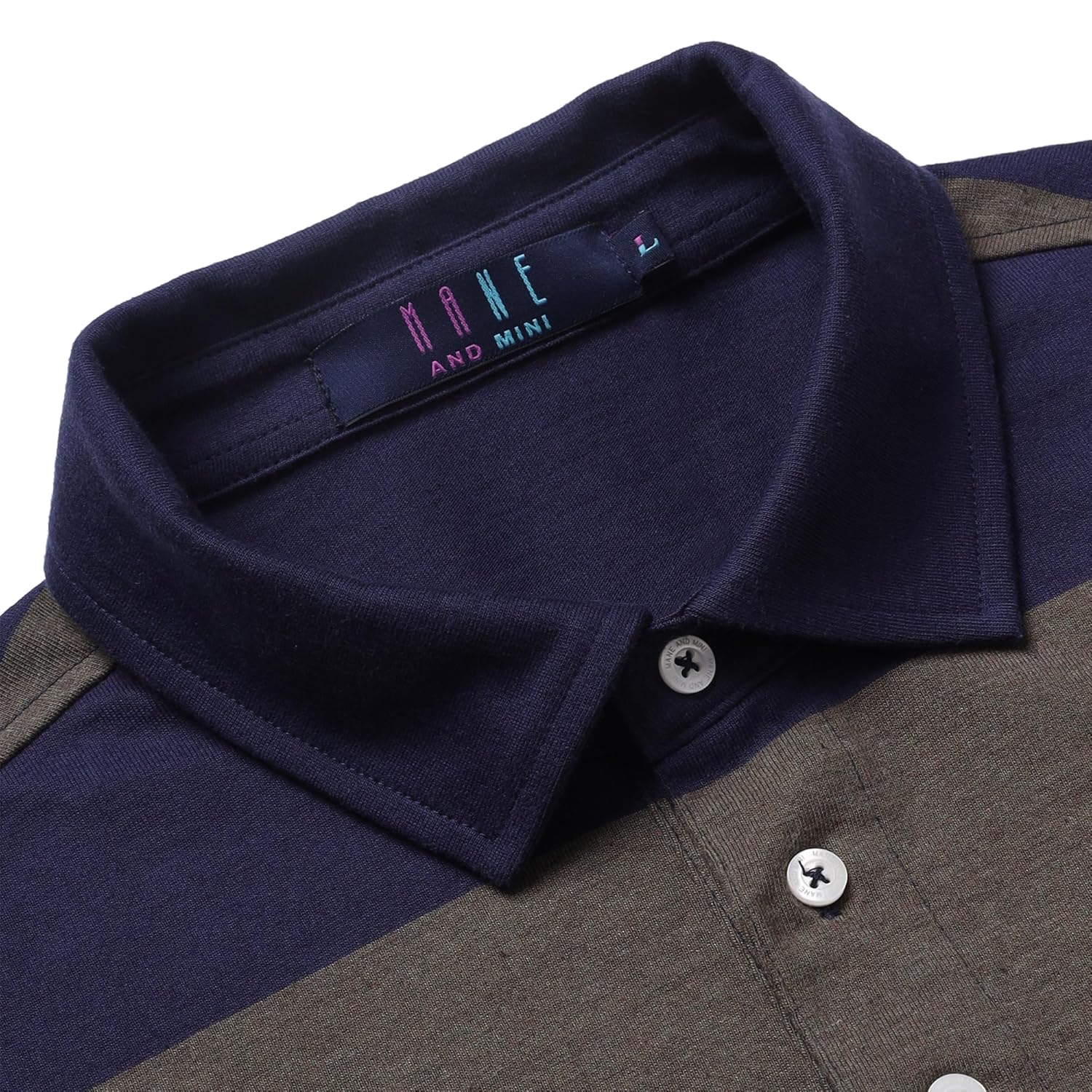 Regular Fit Men’s Polo T Shirt-WHITECAP GREY AND NAVY