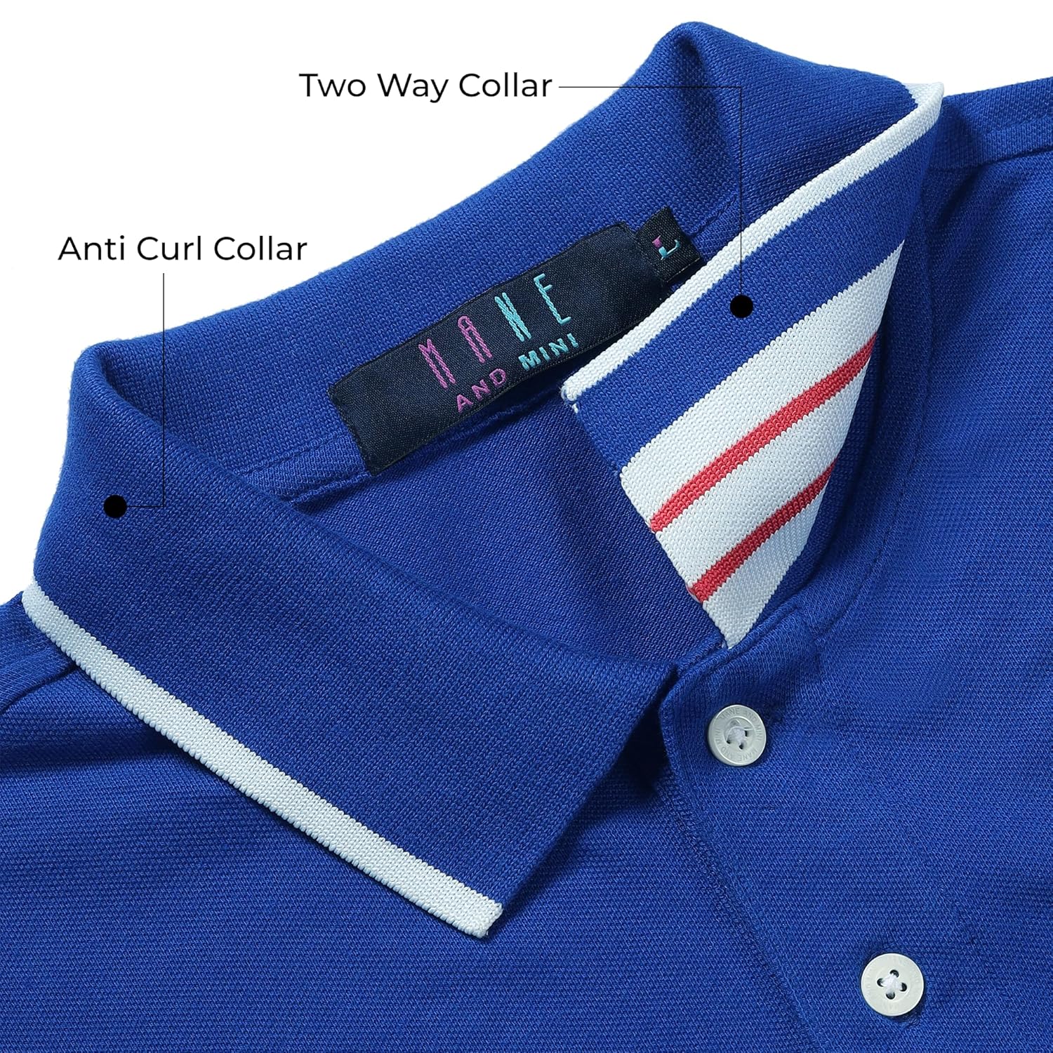 Mens Cotton Regular Fit Stretch Pique Solid Polo Shirt-ROYAL BLUE