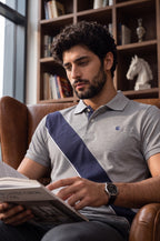 Men's Regular Fit Diagonal Striped Polo Shirt