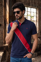 Men's Regular Fit Diagonal Striped Polo Shirt