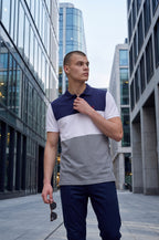 Men's Regular Fit Color-Block Polo Shirt