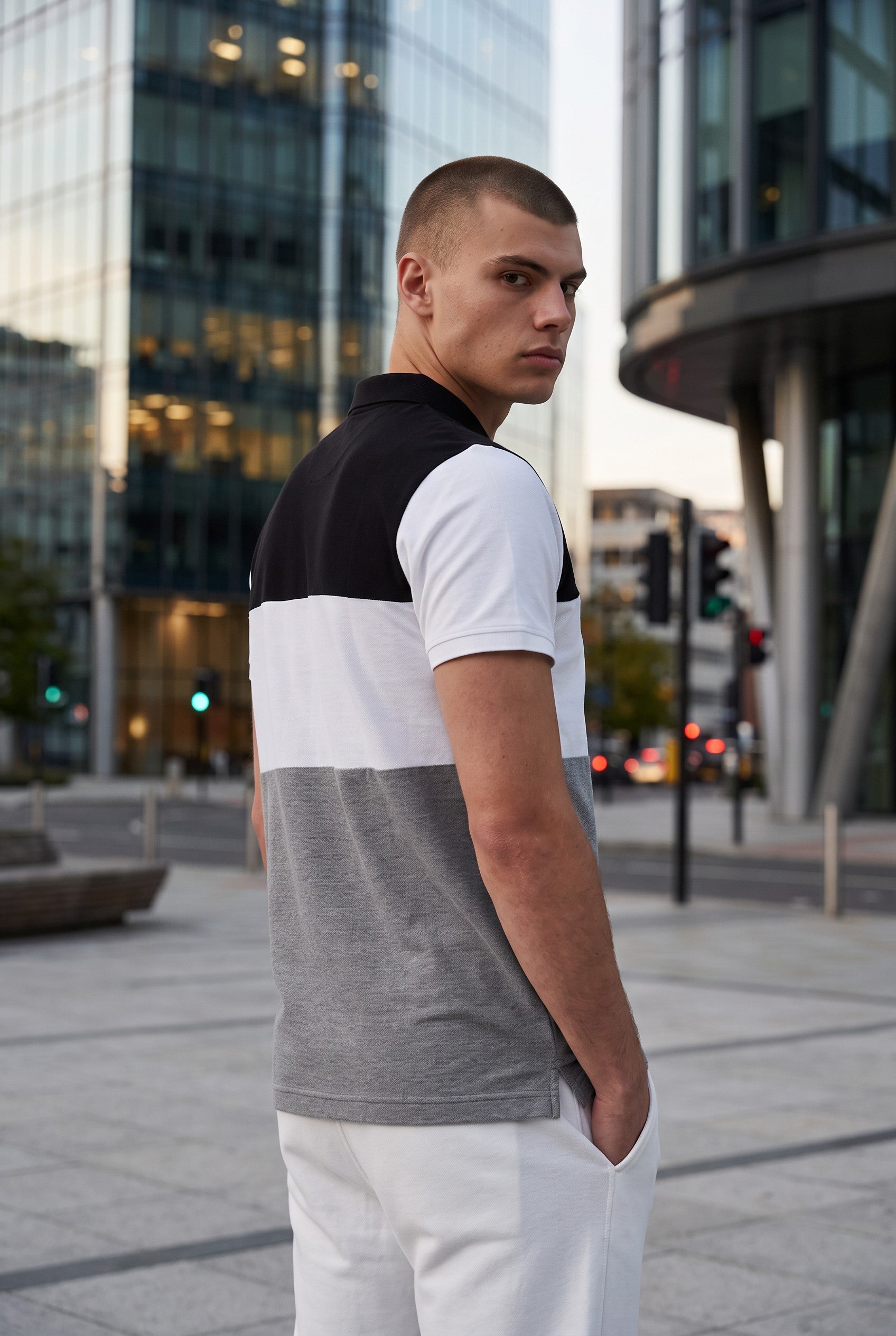 Men's Regular Fit Color-Block Polo Shirt