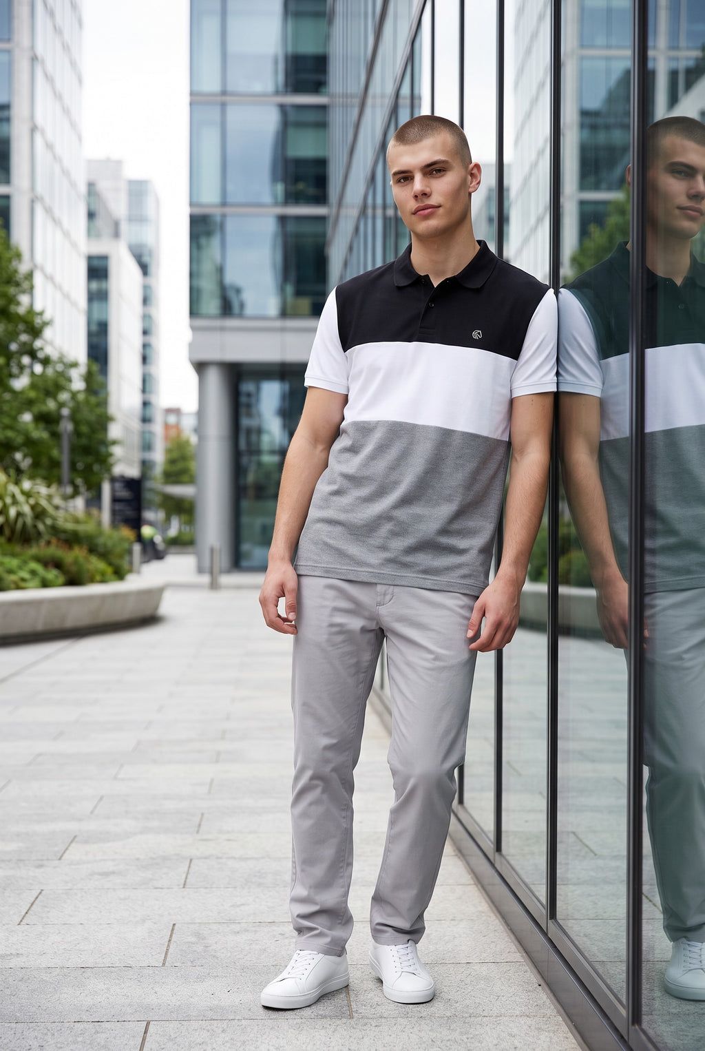 Men's Regular Fit Color-Block Polo Shirt