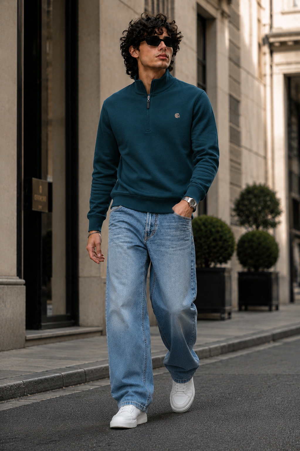 Men's Mock Neck Interlock Long Sleeve