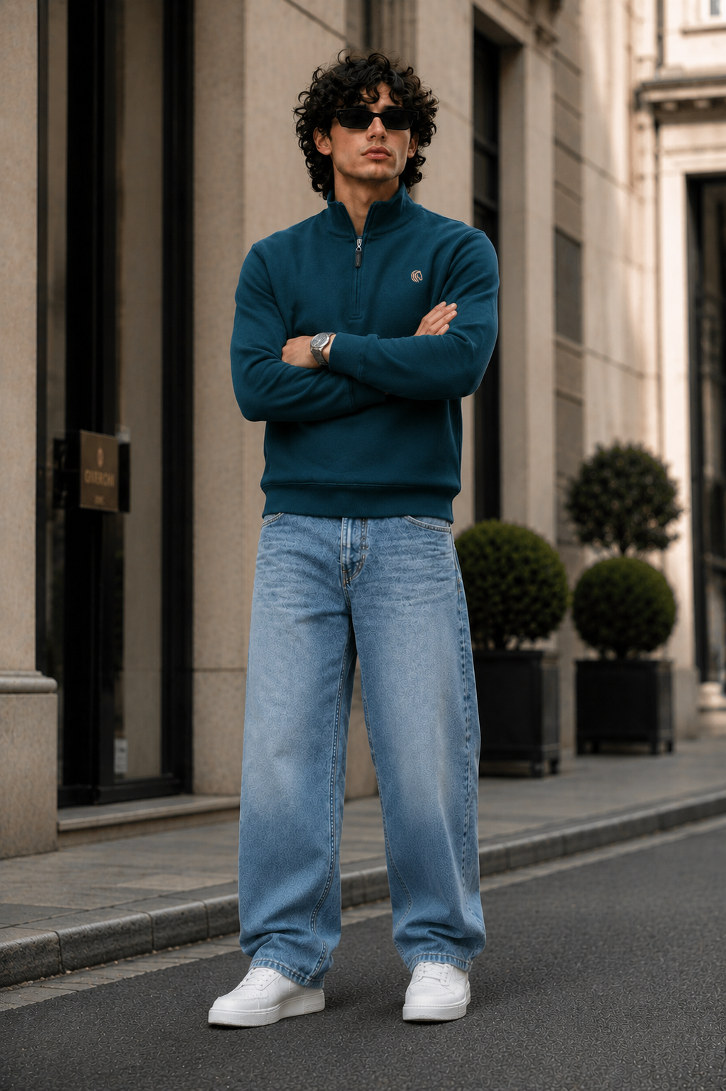 Men's Mock Neck Interlock Long Sleeve